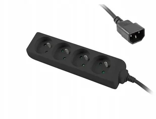 LANBERG Listwa zasilająca do UPS 1 m czarna 4XPL - Listwy zasilające - miniaturka - grafika 3