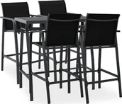 Pozostałe meble ogrodowe - vidaXL 5-cz zestaw mebli barowych do ogrodu czarny 3073576 - miniaturka - grafika 1