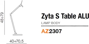 Azzardo Stelaż ZYTA S TABLE ALU AZ2307 LED AZ2307 - Lampy stojące - miniaturka - grafika 2