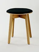 Taborety i hokery - Delta Taboret dębowy tapicerowane siedzisko - miniaturka - grafika 1