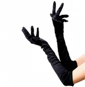 Dodatki do strojów karnawałowych - Kraszek Rękawiczki karnawałowe czarne długie -  cm. EKGM034 - miniaturka - grafika 1