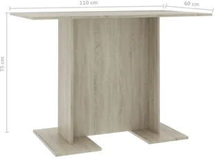 vidaXL Stół jadalniany, kolor dąb sonoma, 110x60x75 cm, płyta wiórowa - Stoły - miniaturka - grafika 6