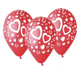 Gemar Balloons Balony 12", "Serduszka", GEMAR, czerwone, 5 szt GS110/P086 - Balony i akcesoria - miniaturka - grafika 2