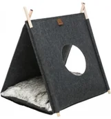 Legowiska dla psów - Trixie Elfie, legowisko zamknięte, dla psa/kota, antracyt, filc, 46 × 52 × 50 cm, z poduszką - miniaturka - grafika 1