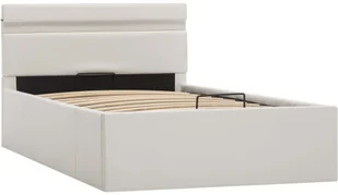 vidaXL Rama łóżka z podnośnikiem i LED, biała, ekoskóra, 90 x 200 cm - Łóżka - miniaturka - grafika 4