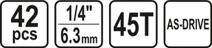 Sthor ZESTAW NARZĘDZIOWY 1/4"" 42CZ XS 58641 58641 - Narzędzia warsztatowe - miniaturka - grafika 5
