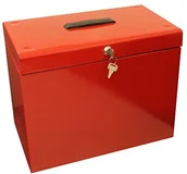 Pojemniki biurowe - Cathedral Pojemnik na teczki wiszące (z metalu, A4) czerwony A4RD - miniaturka - grafika 1