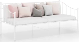 vidaXL Lumarko Rama sofy, biała, metalowa, 90x200 cm 324780 - Łóżka - miniaturka - grafika 2