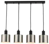 Lampy sufitowe - Reality Nulla 334504-07 lampa wisząca zwis 4x40W E27 czarna - miniaturka - grafika 1