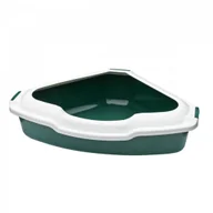 Kuwety dla kotów - Kuweta narożna Happet zielona - miniaturka - grafika 1