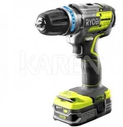 RYOBI Cordless Hammer R18PDBL-220S 18 Volt green black 2x Li-ion battery 2,0Ah - Wiertarki - miniaturka - grafika 2
