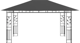 vidaXL Altana ogrodowa z moskitierą, 4x3x2,73 m, kremowa, 180 g/m - Altany ogrodowe - miniaturka - grafika 3
