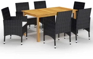 vidaXL 7-częściowy zestaw mebli ogrodowych czarny 3067765 - Meble ogrodowe - miniaturka - grafika 2