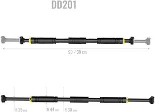 HMS Stalowy drążek treningowy rozporowy DD201 HMS Premium 17-45-031 - Poręcze i drążki do podciągania - miniaturka - grafika 4