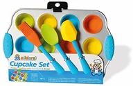 Zabawki AGD - alldoro 61518 mini zestaw, 16-częściowy zestaw do pieczenia muffinek, 12 silikonowych foremek do muffinek i blacha do muffinek z metalu, nieprzywierające formy do pieczenia do babeczek z akcesoriami k - miniaturka - grafika 1