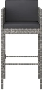 vidaXL 3-cz zestaw mebli barowych z poduszkami rattan PE szary 3094779 - Pozostałe meble ogrodowe - miniaturka - grafika 5