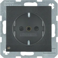 Gniazdka elektryczne - Hager Polo sp. z o.o. Gniazdo SCHUKO z podświetleniem orientacyjnym Berker B.3/B.7 antracyt mat 41091606 - miniaturka - grafika 1