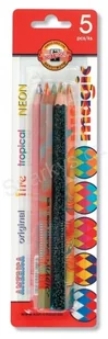 Koh-I-Noor kredki grube, wielokolorowe, Magic, 5 sztuk - Kredki, ołówki, pastele i pisaki - miniaturka - grafika 3