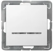 Wyłączniki światła i elektryczne - Ospel Łącznik jednobiegunowy z podświetleniem Biały - ŁP-1YS/m/00 Impresja - miniaturka - grafika 1
