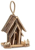 Klatki i wyposażenie dla ptaków - Relaxdays domek dla ptaków dekoracja, drewno domek dla ptaków z zawieszeniem, ręcznie wykonana willa ptasia, dekorację na balkon, naturalny, 14 x 22 x 35 cm 10021104 - miniaturka - grafika 1