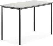 Meble do szkół i przedszkoli - AJ Produkty Biurko SONITUS, 1400x700x900 mm, szary laminat, antracyt - miniaturka - grafika 1