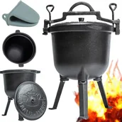 Kociołki - Kociołek żeliwny garnek myśliwski 8l ognisko piecz - miniaturka - grafika 1