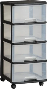 Curver Regał do przechowywania czarny, 80 l, 39x37x80,5 cm - Pojemniki łazienkowe - miniaturka - grafika 3