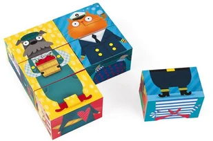 Janod Duże klocki Psy i koty 6 elementów Kubkid, - Klocki - miniaturka - grafika 2