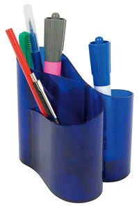 ICO Przybornik na biurko ICO Lux transparentny niebieski - Przyborniki na biurko - miniaturka - grafika 2