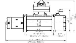 Escape 818 Wyciągarka EVO 9500 lbs [4309 kg] EWX-QF z liną syntetyczną 12V lina 10 mm czerwona dyneema 28m 10400kg +hak) 81877758 77758-uniw - Wciągarki - miniaturka - grafika 3
