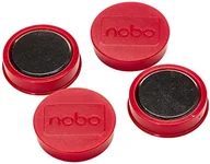 Magnesy - Nobo 1901452 przyczepności magnesów, udźwig: 800 G, okrągły 38 MM, 4 sztuka, czerwony 1901452 - miniaturka - grafika 1