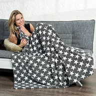 Koce - CelinaTex Koc do wtulania się z motywem gwiazd, materiał z mikrofibry Coral-Fleece, miękki i puszysty, koc dzienny  Moonlight, szary, 150 cm x 200 cm 5001000 - miniaturka - grafika 1