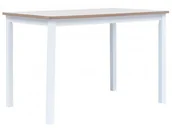 Stoły - Biało-brązowy stół z drewna kauczukowego Z1-N19 - miniaturka - grafika 1