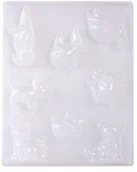 Akcesoria rzeźbiarskie - Rayher Hobby Rayher 36005000, forma do odlewania parada zwierząt, 8 motywów, 3,5  8,5 cm, rozmiar 23,2 x 18,3 cm 36005000 - miniaturka - grafika 1