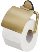 Stojaki i wieszaki na papier toaletowy - Tiger Tiger Tune Uchwyt na papier toaletowy z klapką szczotkowany mosiądz/czarny 1326635646 - miniaturka - grafika 1