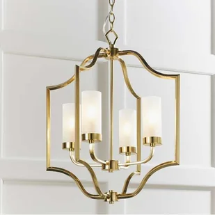 Endon LAMPA wisząca EDREA 81914 Endon świecznikowa OPRAWA metalowa ZWIS na łańcuchu złoty biały 81914 - Lampy sufitowe - miniaturka - grafika 5