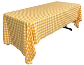 Obrusy i serwetki - LA Linen La lnu 152,4x304,8 cm obrus w kratkę TCcheck60x120DKyellow - miniaturka - grafika 1