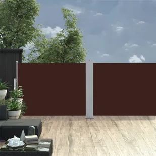 vidaXL vidaXL Zwijana markiza boczna, brązowa, 120 x 1000 cm - Markizy - miniaturka - grafika 2