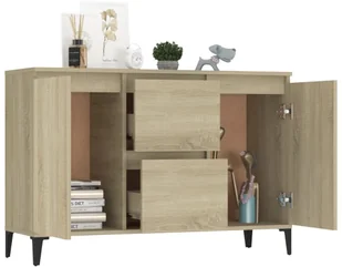 vidaXL Lumarko Szafka, dąb sonoma, 104x35x70 cm, płyta wiórowa 806115 - Szafki do salonu - miniaturka - grafika 3