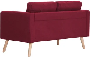 vidaXL vidaXL Sofa 2-osobowa, tapicerowana tkaniną, kolor czerwonego wina - Sofy i kanapy - miniaturka - grafika 5