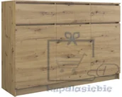 Komody - KOMODA SZAFKA 3D3S 120CM DĄB ARTISAN DRZWI SZUFLADY - miniaturka - grafika 1