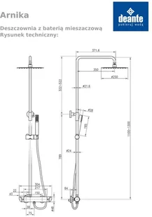 Deante Arnika Zestaw prysznicowy natynkowy z deszczownicą chrom NAC01QK - Zestawy prysznicowe - miniaturka - grafika 5