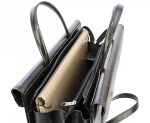 PolskaGalanteria.pl Aktówka Elegant Dla Kobiet Na Dokumenty Do Pracy PolskaGalanteria Skóra Ekologiczna Wzór 2 JASNY POPIELATY - Teczki i aktówki - miniaturka - grafika 4