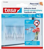 Wieszaki łazienkowe - Tesa Haczyki samoprzylepne Tesa 1kg/2szt. - przezroczyste 77735-00002-00 - miniaturka - grafika 1