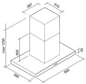 Falmec Lumina Isola NRS 90 Inox - Okapy kuchenne - miniaturka - grafika 4