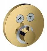 Baterie podtynkowe - Hansgrohe ShowerSelect S Bateria wannowo-prysznicowa podtynkowa z termostatem złoty optyczny polerowany 15743990 - miniaturka - grafika 1