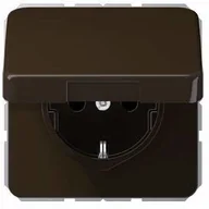 Gniazdka elektryczne - Jung JUNG gniazdo wtykowe z zestykiem ochronnym 16 A 250 V pęknięcia w bezpieczny sposób, z zabezpieczeniem przed dotykiem i pokrywa z klapką seria CD brązowy, 1 sztuki, CD 1520 BFKIKL BR - miniaturka - grafika 1