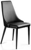 Krzesła - Unique Meble Krzesło tapicerowane Setina czarne ekoskóra,skaj - miniaturka - grafika 1