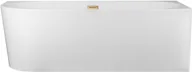 Wanny - Corsan Wanna narożna do montażu przyściennego Intero prawa 160 cm z wykończeniem złotym 649407 - miniaturka - grafika 1