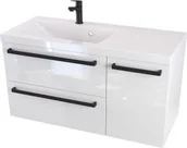 Szafki łazienkowe - Furni Szafka z Umywalką ATHOS 90 cm D L - Uchwyt Czarny Mat ATH UM 90 D L UC - miniaturka - grafika 1